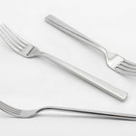 Cutlery Sets Stainless Steel 18/8 Forks Spoons Catering Flat | Set of 12 | Silver