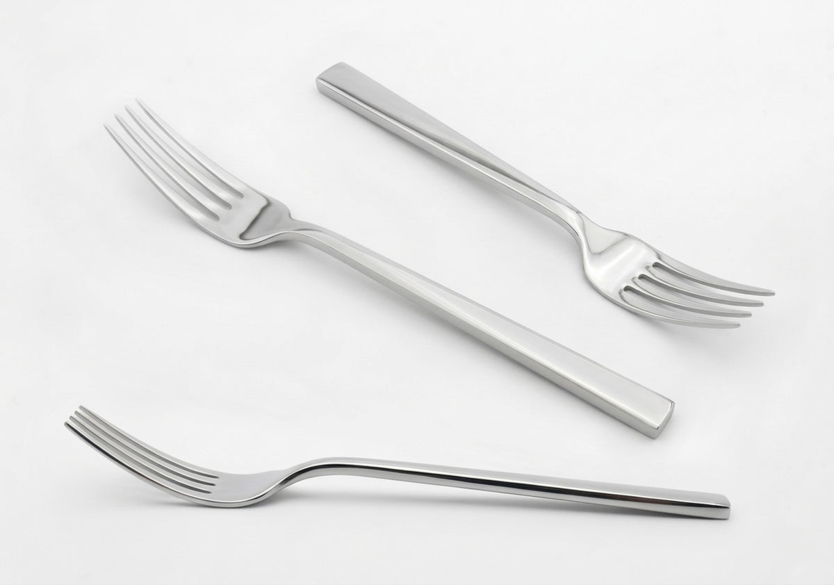 Cutlery Sets Stainless Steel 18/8 Forks Spoons Catering Flat | Set of 12 | Silver