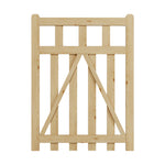 76cm/90cm/120cm Wx120cm H Classic Wooden Garden Gate With Lock Natural Finish, Vertical Slat Design | Medium | Natural