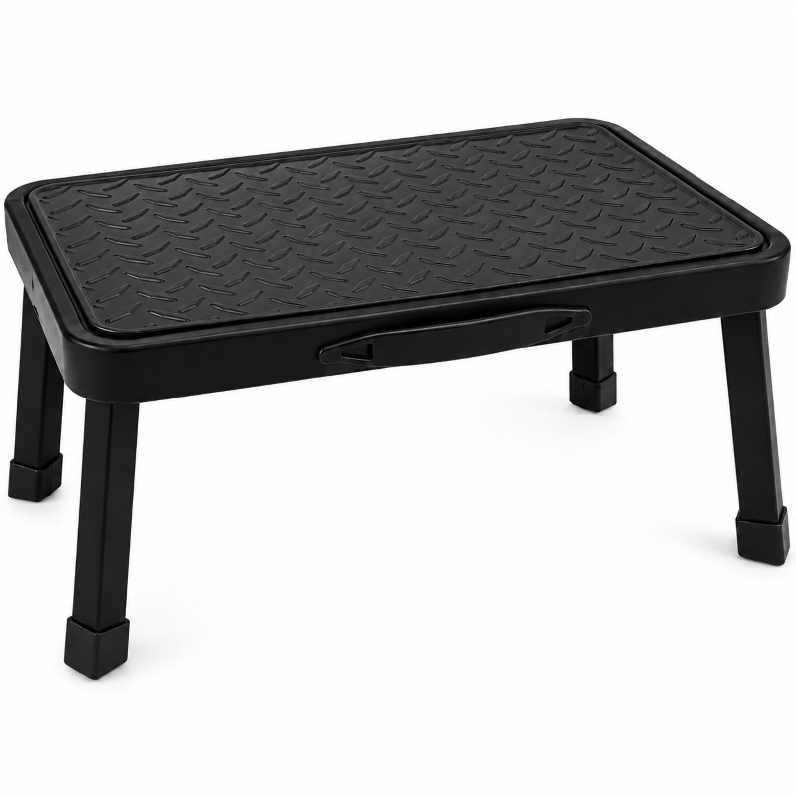 Folding Step Stool Premium, Heavy-duty Steel Home Diy Step Stool 150kg Capacity | Black