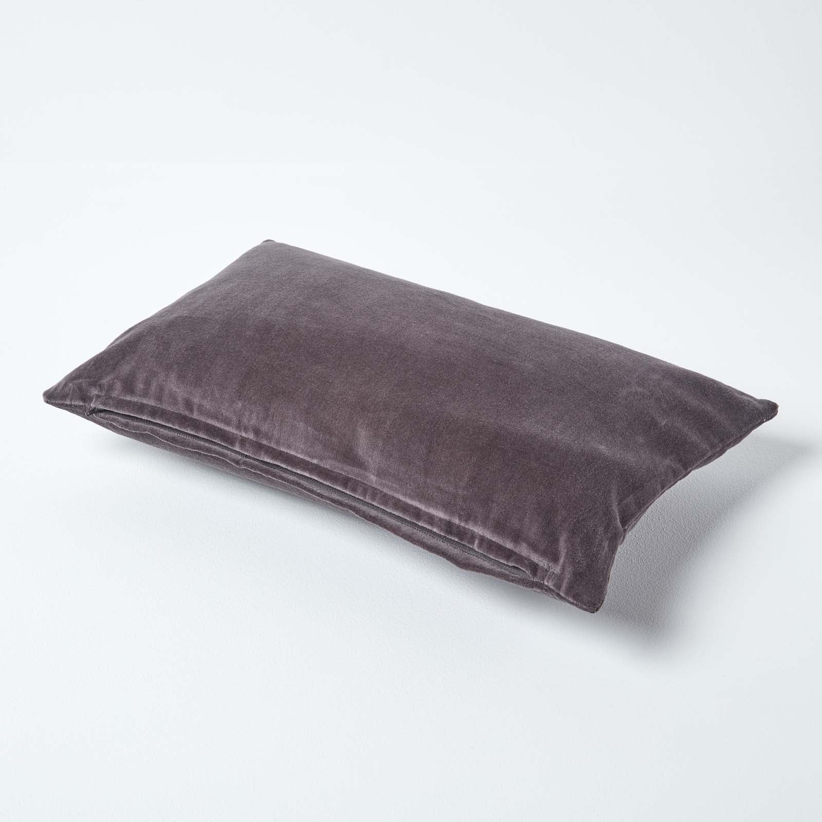 Luxury Cotton Velvet Cushion Cover | 30cm x 50cm | Dark Grey