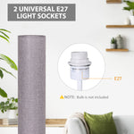 Tall Floor Lamp Lighting With Fabric Shade For Bedroom | One Size | Gray