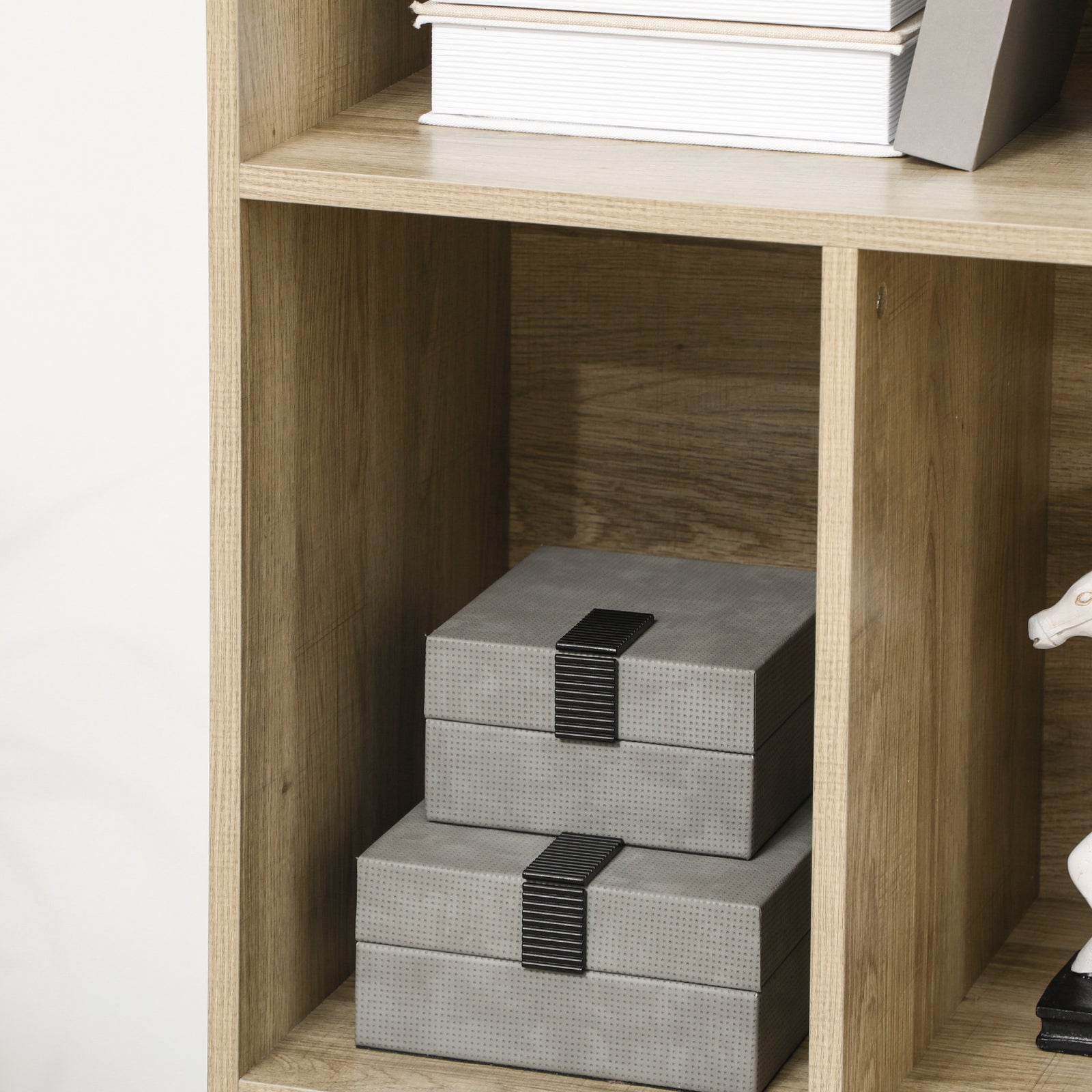 Freestanding Bookshelf With Bottom Cabinet And 6 Shelves