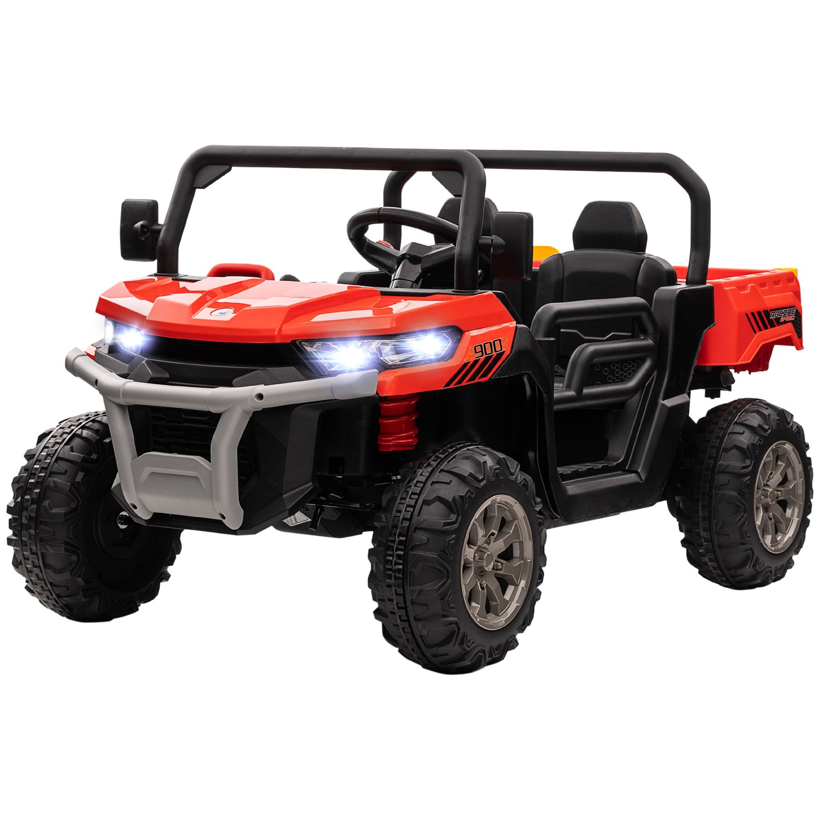 12v Two-seater Kids Electric Ride-on Car W/ Electric Bucket | Red