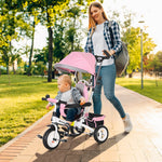 6 In 1 Kids Trike, Stroller With Parent Handle | Pink