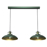 Felix Green Double Pendant Lamp 2xe27 The Hand Made High Quality Fittings 29cm Shades Rugged Industrial Look