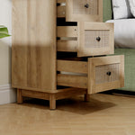 HOMCOM 3 Drawer Chest Of Drawers, Storage Unit For Living Room, Oak