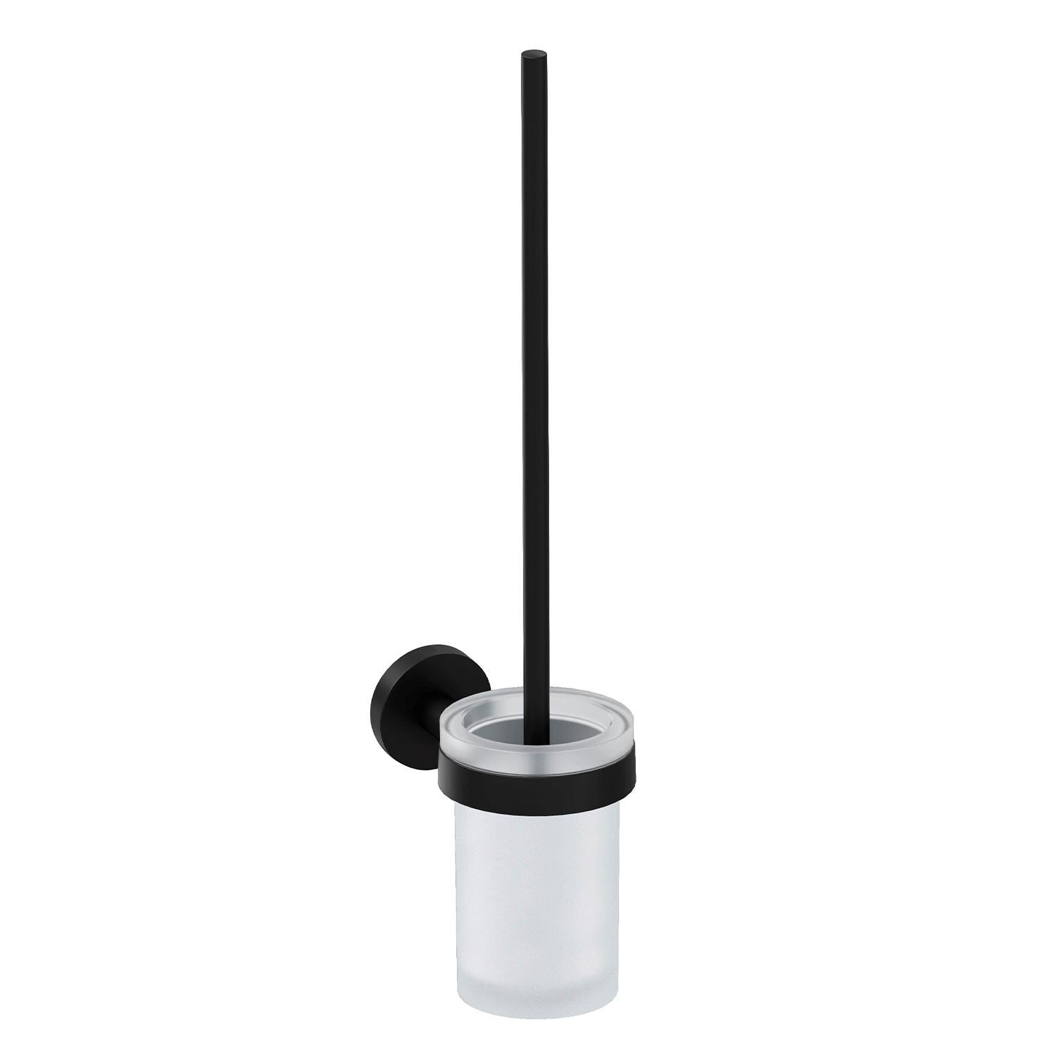 Toilet Brush, Matt Black, Wall-mounted, Glass And Metal,start Collection