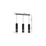 Vidar Black Pendant Lamp 3xgu10 Hand Made Modernist Cuboid Design With Natural Wooden Inserts