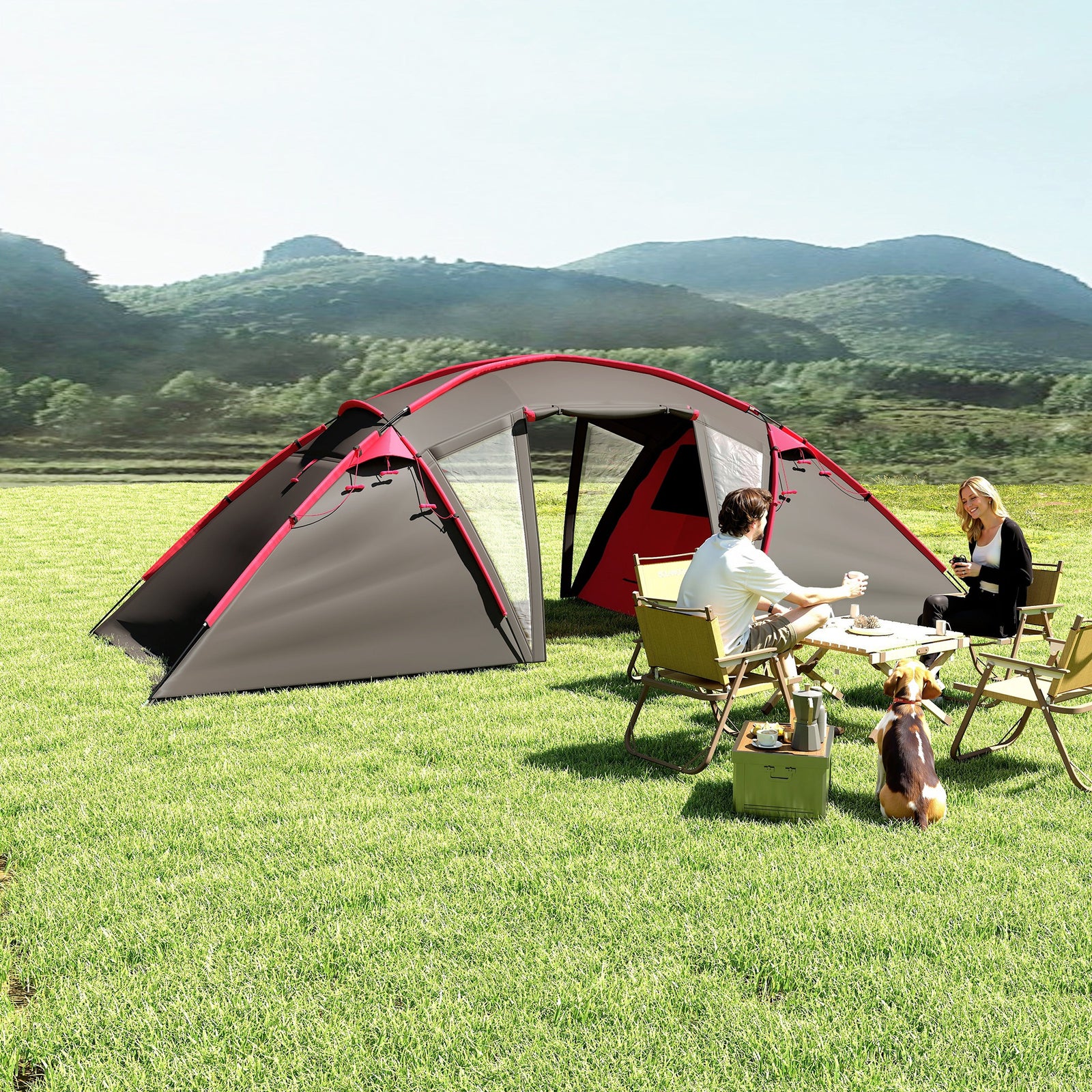 4-6 Man Family Tent, 2 Bedrooms, Living Room