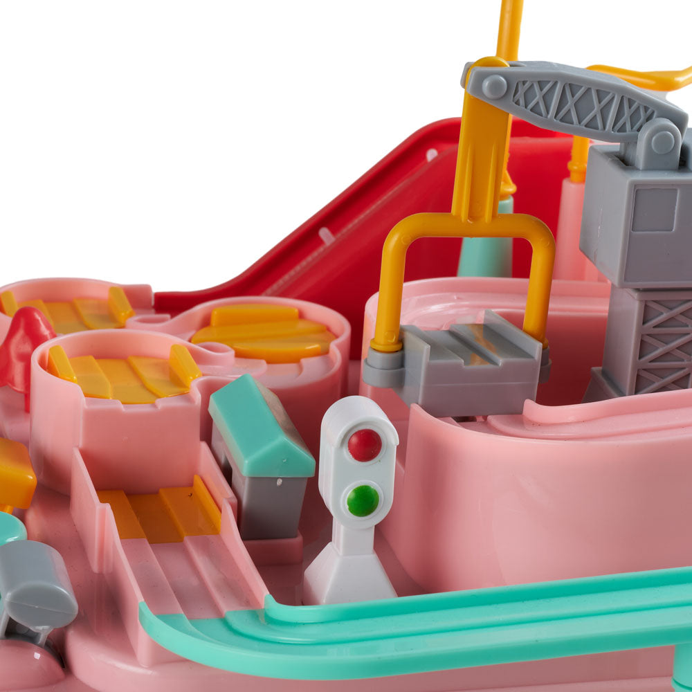 Car Race Tracks Toy Set | Pink