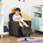 Kids Sofa With Footrest Linen Recliner Armchair Playroom Bedroom Grey