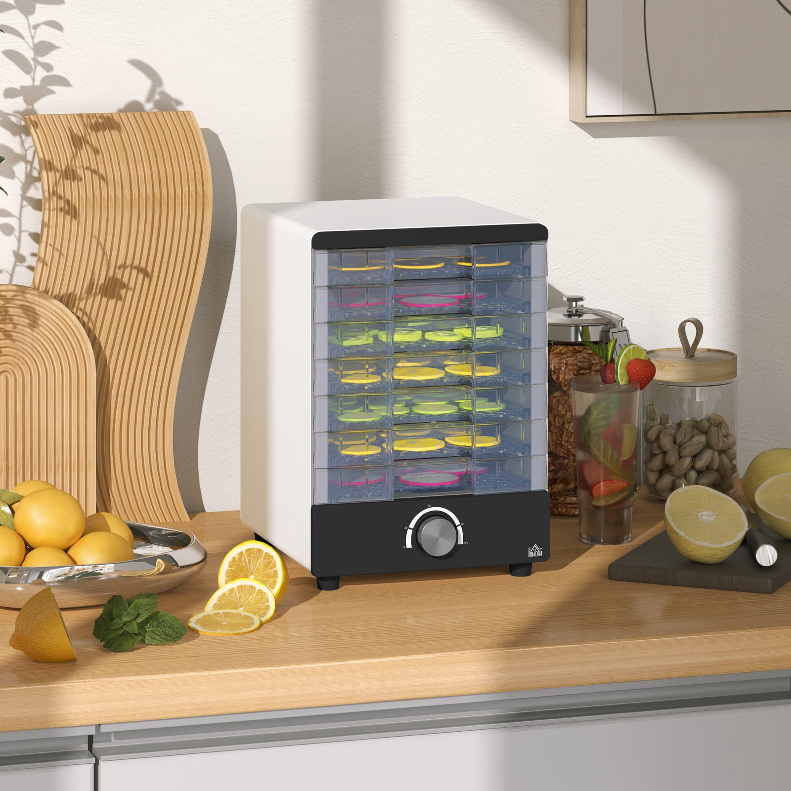 Food Dehydrator With 7 Stainless Steel Tray, For Fruit, Meat