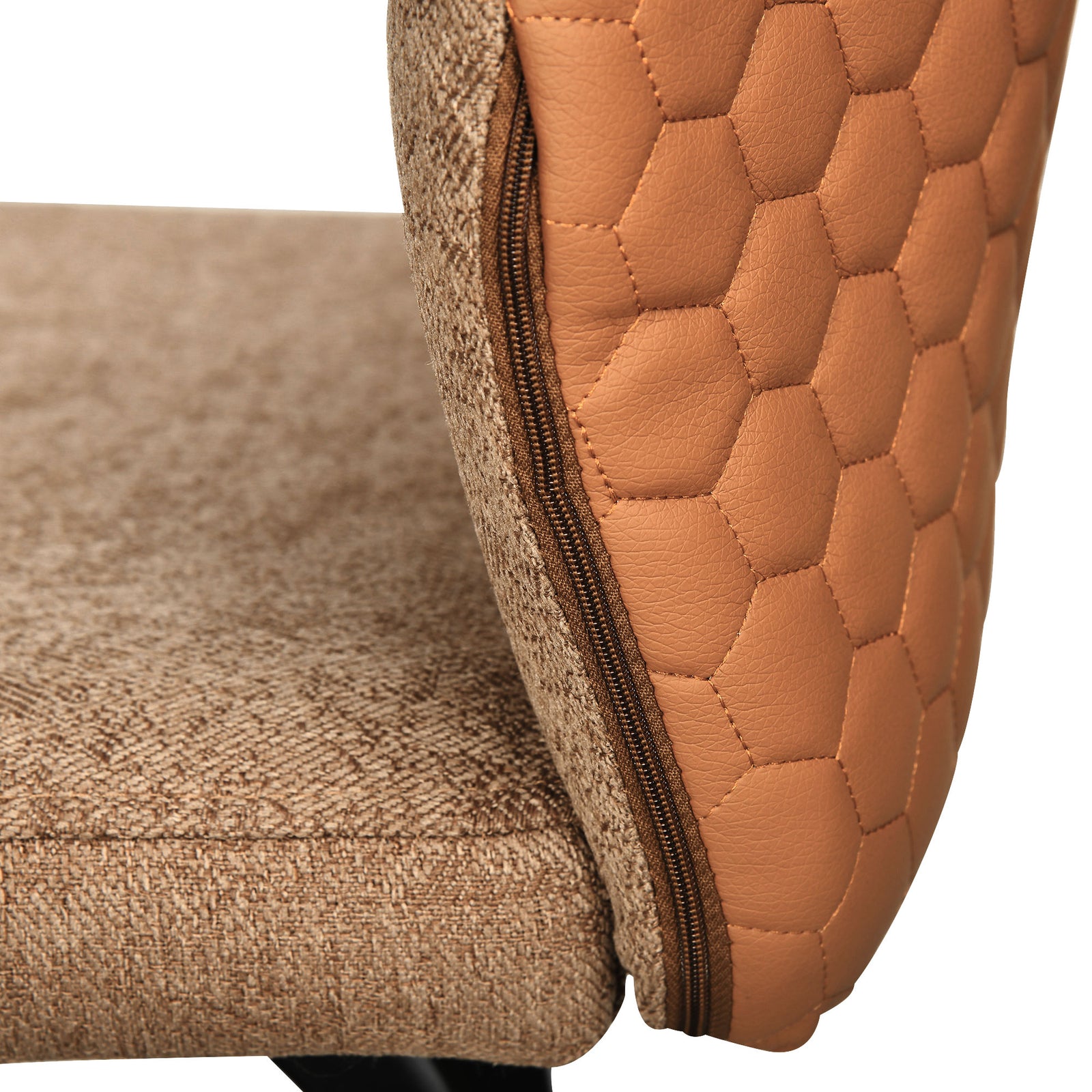 Upholstered Kitchen Stools With Back Set Of 2 | Brown
