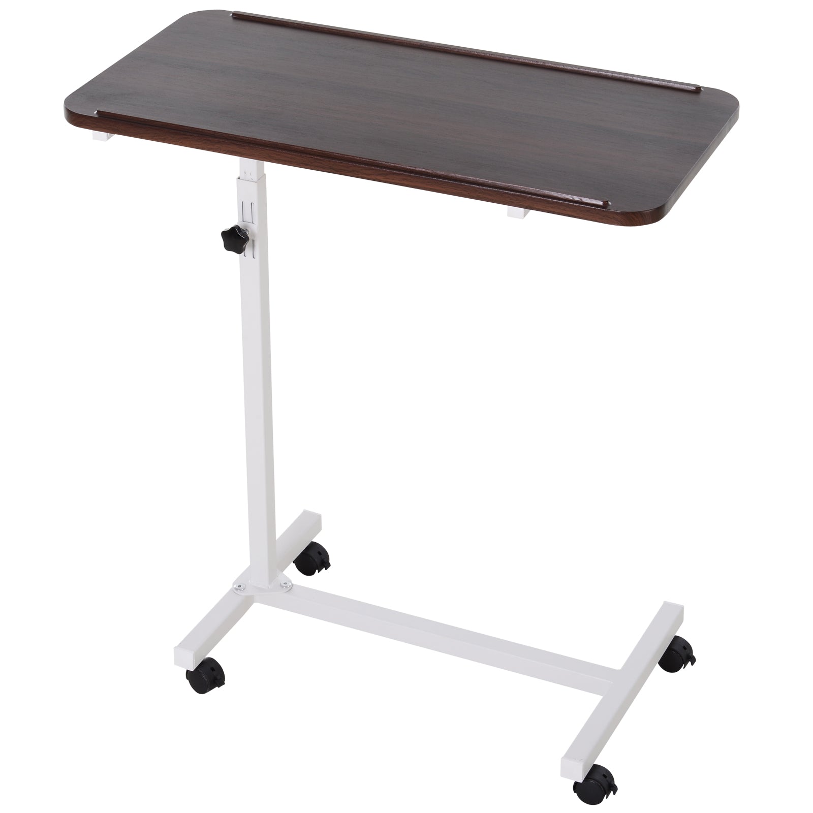 C-shaped Mobile Table Sofa Over Bed Side Nightstand | Brown