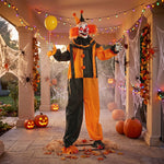 HOMCOM 190 Cm Life Size Animated Clown Halloween Decorations Outdoor Indoor