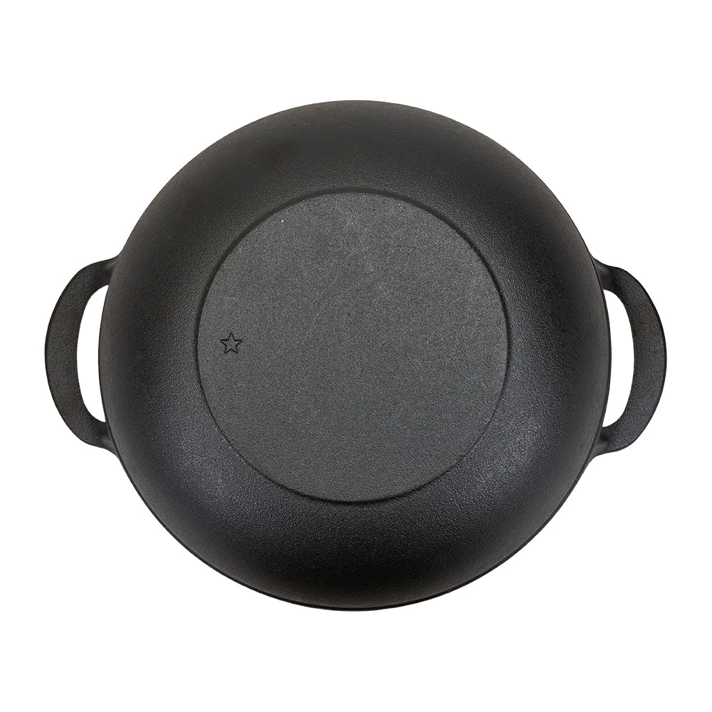 25cm/27cm/30cm Dia Cast Iron Wok With Dual Handles | Small
