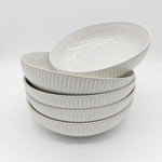 Reactive Cream Glaze Dinnerware Pasta Bowl Set 21.5cm | Set of 6 | Cream