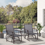 Double Glider Companion Rocking Garden Chairs Loveseat | Gray