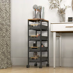 Kitchen Storage Trolley, Utility Cart | Black