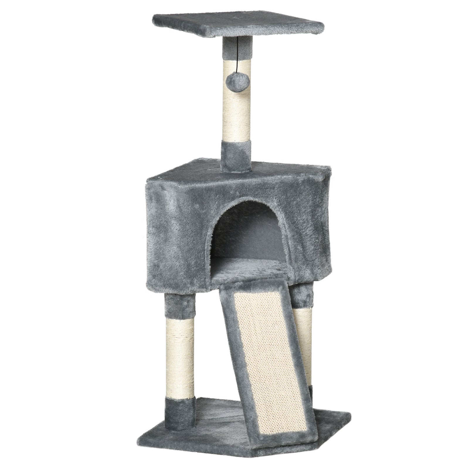 Corner Cat Tree Tower For Indoor Cats With Scratching Post, Condo | Gray