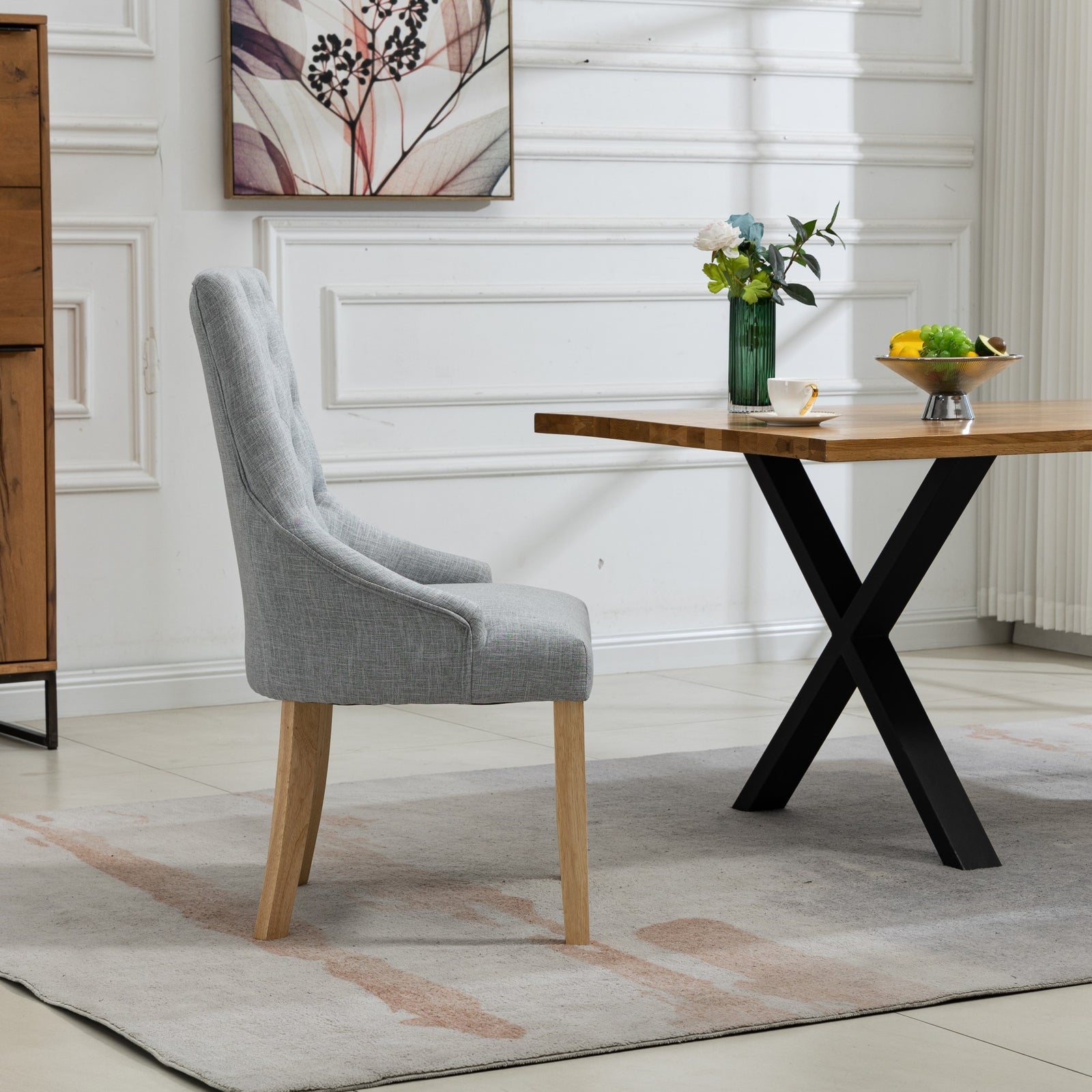 Set Of 2 Ravenna Fabric Dining Chairs | Gray