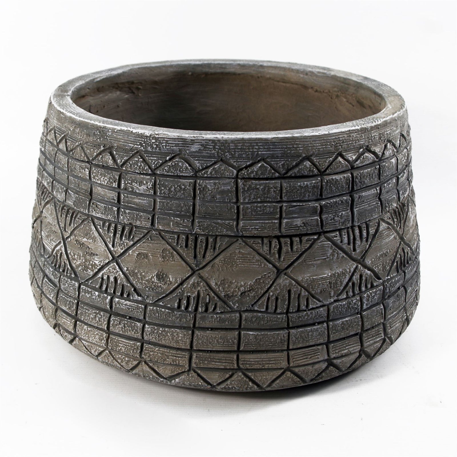 X 37cm Large Grey Gliese Embossed Planter 22cm