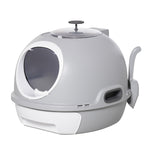 Cat Litter Box Pet Toilet W/ Scoop, Drawer, Skylight | Gray