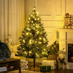 5ft Pre-lit Christmas Tree Artificial Spruce Holiday Décor W/ Metal | 5ft | Green