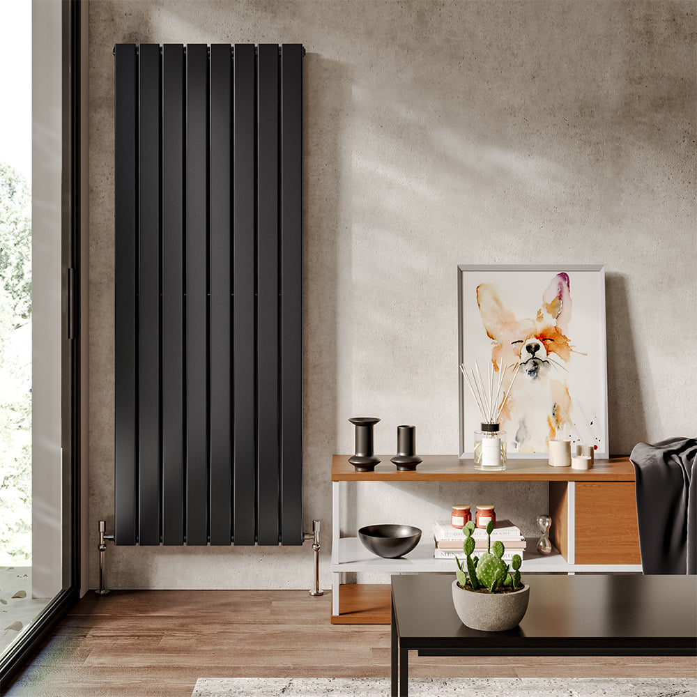 Living and Home Steel Smoke Grey Vertical Tall Radiator With Double Panel