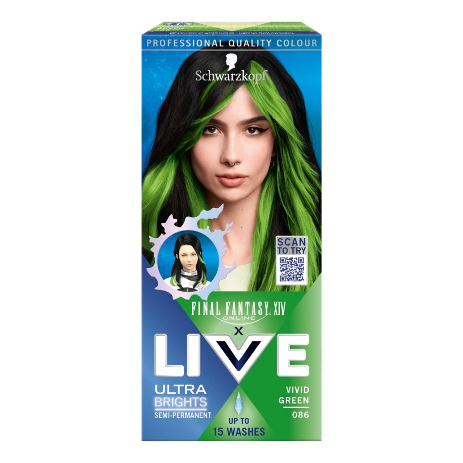 Ultra Brights 086 Vivid Green Semi Permanent Hair Dye Bold Colour Uk