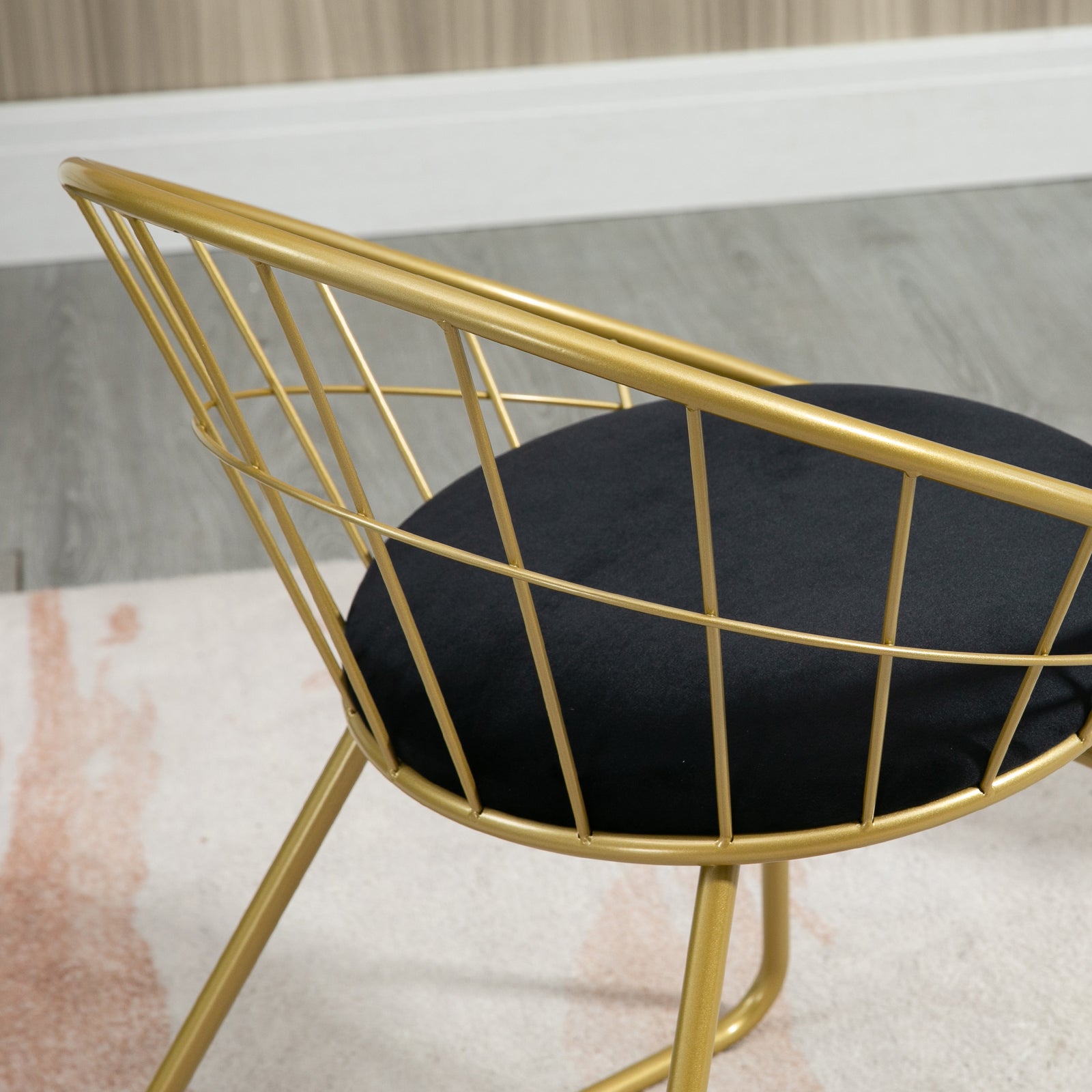 Metal Wire Dining Chairs With Cushion Back