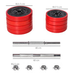 Adjustable 20kgs Barbell & Dumbbell Set | Red