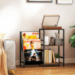 Record Player Stand, 3-tier Side Table With Vinyl Record Storage | Brown