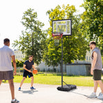 1.55-2.1m Adjustable Basketball Hoop And Stand | Black