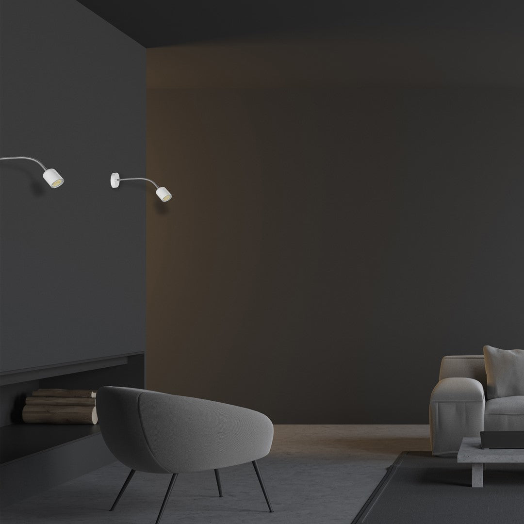 Maxi Wall Lamp 1xgu10 High Quality Hand Made Scandi Style Wall Light Stylish Subtle And Fully Adjustable | White