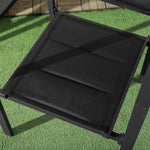 2 Pcs Dining Chairs, Stackable Design Aluminium Outdoor | Black