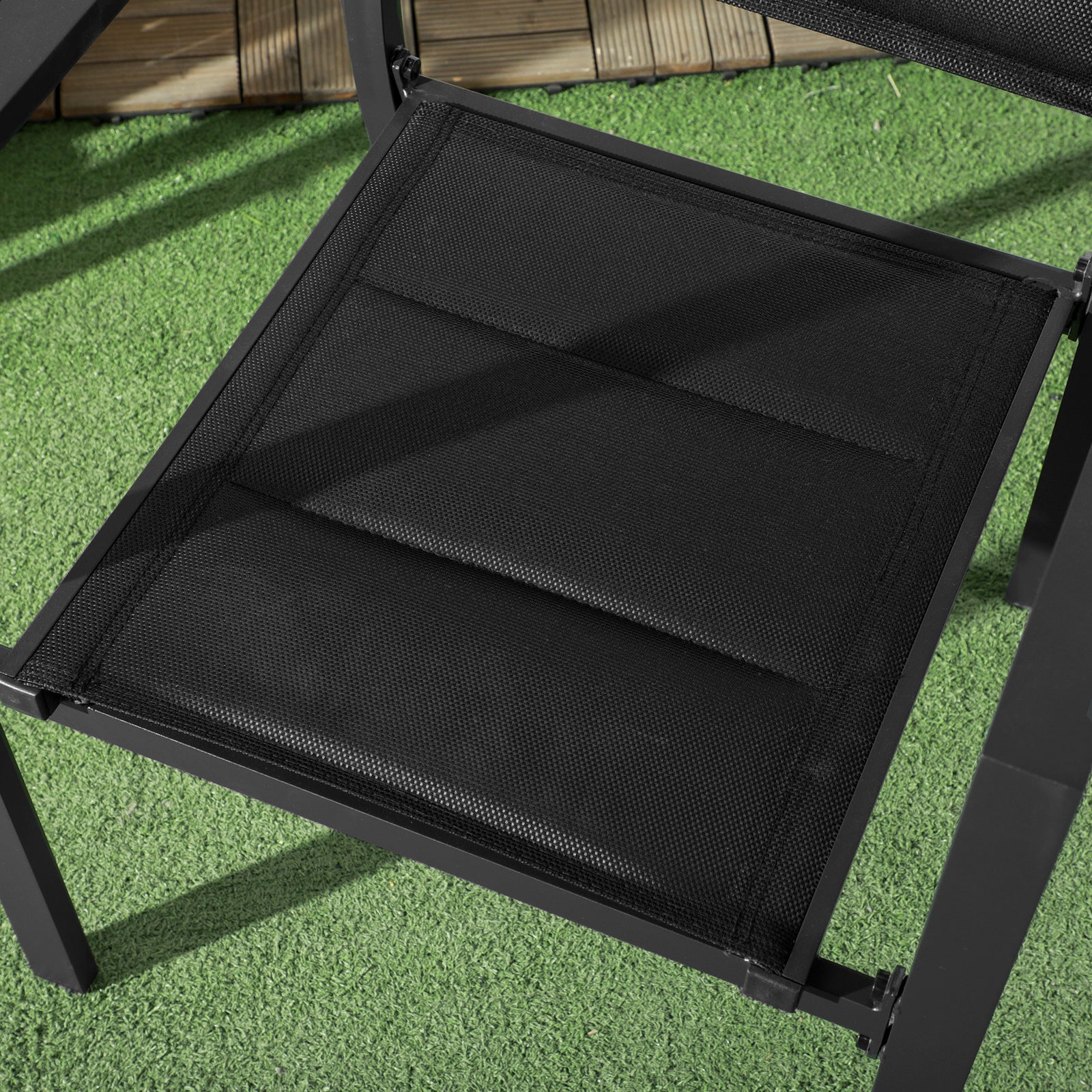 2 Pcs Dining Chairs, Stackable Design Aluminium Outdoor | Black