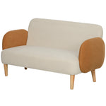 Modern 2 Seater Sofa W/ Rubber Wood Legs 130 X 74 X 76cm | One Size | Orange