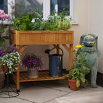 Raised Wooden Planter Herb Garden | Natural