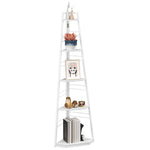 5-tier Corner Shelf, Shelving Unit With Adjustable Feet | One Size | White