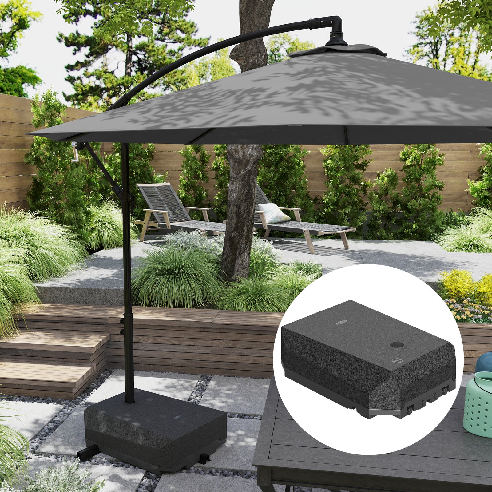 Heavy Duty Mobile Parasol Base For Cantilever