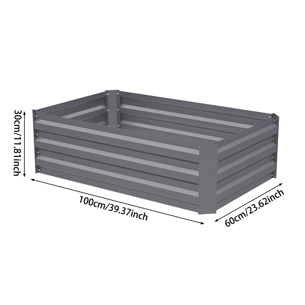 Galvanized Steel Raised Garden Bed Planter Box | Small | Grey