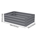 Galvanized Steel Raised Garden Bed Planter Box | Small | Grey