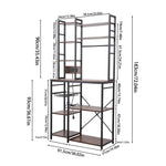 Multifunctional Kitchen Bakers Rack Storage Shelf With Power Sockets