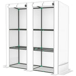 3 Tier Lean-to Mini Greenhouse W/  Hemmed Edging | Gray
