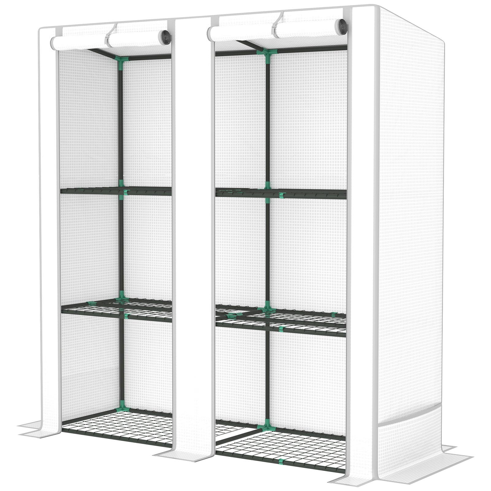 3 Tier Lean-to Mini Greenhouse W/  Hemmed Edging | Gray