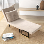 Click Clack Single Chair Bed Settee For Living Room | One Size | Beige