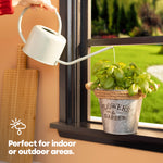 Livivo Round Zinc Plant Pot 16cm With Hessian Handle Set Of 2