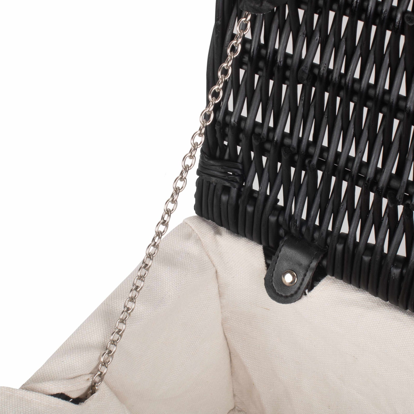 Wicker 40cm Black Hamper | White